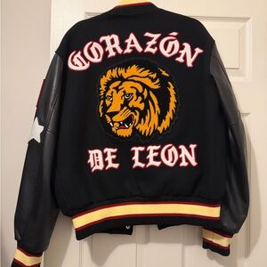 Awake NY “Corazón de León” Embroidered Varsity Jacket - Men’s Size M
